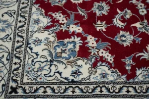 Red Floral Traditional 5'3X7'9 Nain Tabas Persian Oriental Rug
