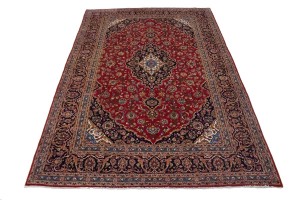 Red Floral 8'5X12'7 Kashan Persian Rug