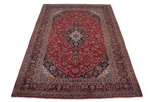 Red Floral 8'5X12'7 Kashan Persian Rug