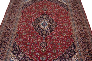 Red Floral 8'5X12'7 Kashan Persian Rug