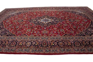 Red Floral 8'5X12'7 Kashan Persian Rug
