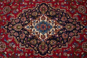 Red Floral 8'5X12'7 Kashan Persian Rug