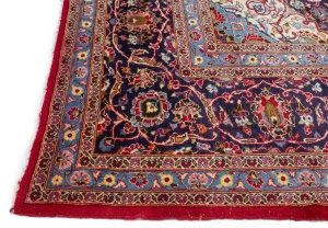 Red Semi Antique Traditional 10X13 Kashan Persian Rug