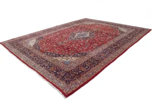 Red Semi Antique Traditional 10X13 Kashan Persian Rug