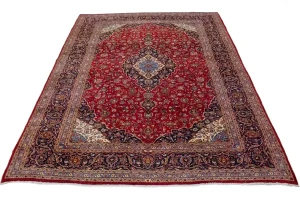 Red Semi Antique Traditional 10X13 Kashan Persian Rug