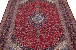 Red Semi Antique Traditional 10X13 Kashan Persian Rug