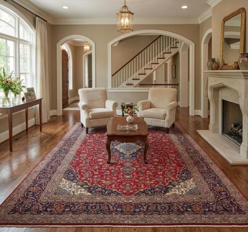 Semi Antique Traditional Red 10X13 Kashan Persian Rug
