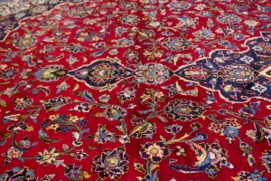 Red Semi Antique Traditional 10X13 Kashan Persian Rug