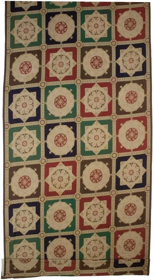 Multicolored Flat-Weave 11X31 Aubusson Chinese Rug