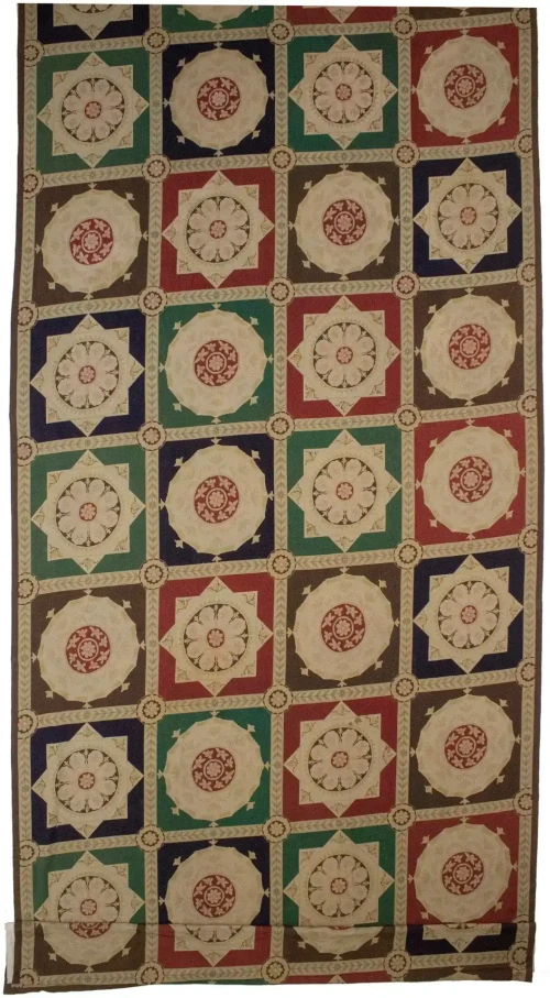 Multicolored Flat-Weave 11X31 Aubusson Chinese Rug