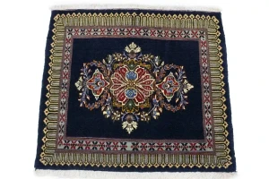 Purple-navy Vintage 3X3 Kashan Persian Square Rug
