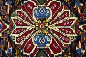 Purple-navy Vintage 3X3 Kashan Persian Square Rug