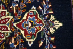 Purple-navy Vintage 3X3 Kashan Persian Square Rug