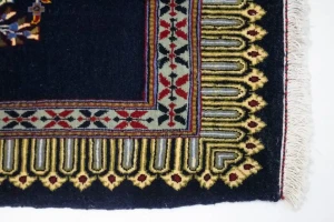 Purple-navy Vintage 3X3 Kashan Persian Square Rug