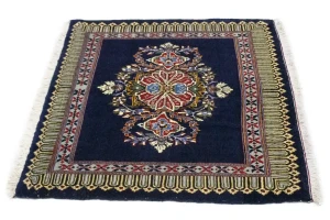 Purple-navy Vintage 3X3 Kashan Persian Square Rug