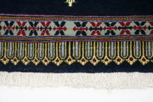 Purple-navy Vintage 3X3 Kashan Persian Square Rug