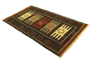Charcoal Tribal 3X6 Sumak Herati Oriental Rug