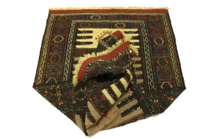 Charcoal Tribal 3X6 Sumak Herati Oriental Rug