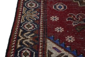 Vintage Red 3X4 Hamedan Persian  Rug