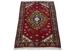 Vintage Red 3X4 Hamedan Persian  Rug