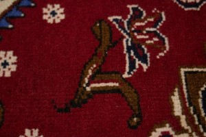 Vintage Red 3X4 Hamedan Persian  Rug
