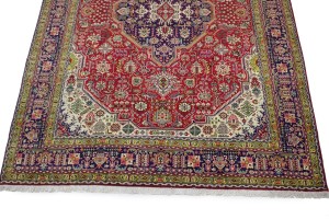 Vintage Traditional Red 8X11 Tabriz Persian Rug