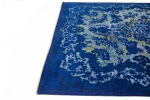 Overdyed Blue Antique 10X14 Tabriz Persian Rug
