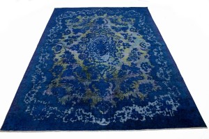 Overdyed Blue Antique 10X14 Tabriz Persian Rug