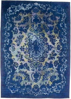 Overdyed Blue Antique 10X14 Tabriz Persian Rug
