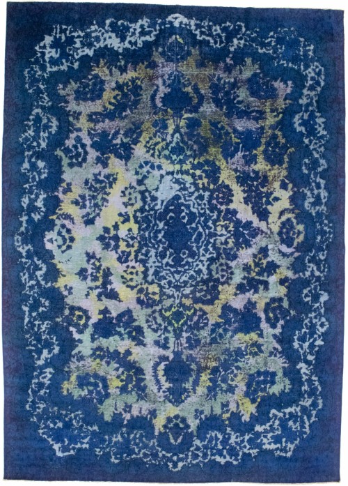 Overdyed Blue Antique 10X14 Tabriz Persian Rug