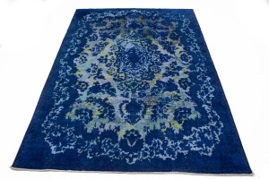 Overdyed Blue Antique 10X14 Tabriz Persian Rug