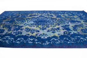 Overdyed Blue Antique 10X14 Tabriz Persian Rug