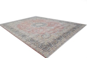 Muted Distressed Floral Antique 10X13 Kerman Persian Rug
