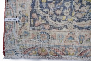 Muted Distressed Floral Antique 10X13 Kerman Persian Rug