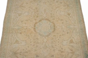 Beige Antique Floral 3X5 Traditional Tabriz Persian Oriental Rug