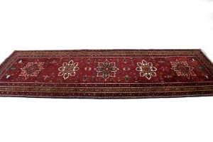 Vintage Red Floral 3'6X10' Goravan Persian Runner Rug