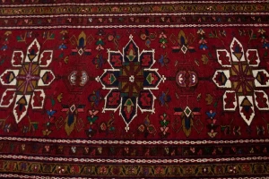 Vintage Red Floral 3'6X10' Goravan Persian Runner Rug
