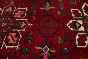 Vintage Red Floral 3'6X10' Goravan Persian Runner Rug