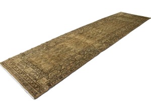 Semi Antique Brown Sugar 4X15 Nahavand Persian Runner Rug