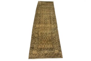 Semi Antique Brown Sugar 4X15 Nahavand Persian Runner Rug