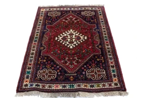 Red Tribal 3'5X5'0 Shiraz Persian Oriental Rug