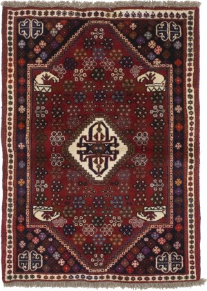 Red Tribal 3'5X5 Shiraz Persian  Rug