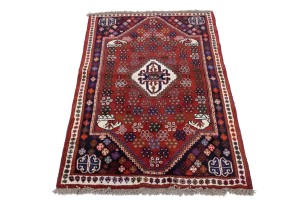 Red Tribal 3'5X5 Shiraz Persian  Rug