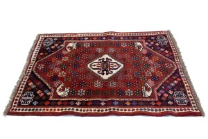 Red Tribal 3'5X5 Shiraz Persian  Rug
