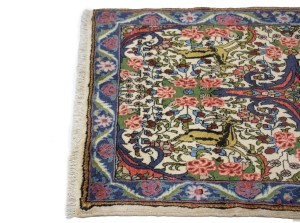 Cream Floral Pictorial 2'6X4 Bidjar Halvaei Persian Rug