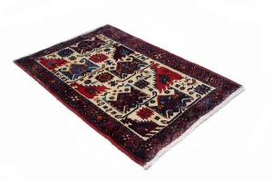 Cream Vintage Tribal Pictorial 3X4 Abadeh Persian Oriental Rug