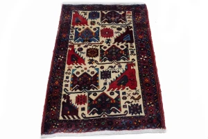 Cream Vintage Tribal Pictorial 3X4 Abadeh Persian Oriental Rug