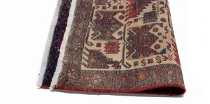 Cream Vintage Tribal Pictorial 3X4 Abadeh Persian Oriental Rug