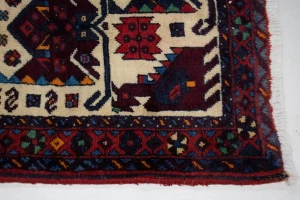 Cream Vintage Tribal Pictorial 3X4 Abadeh Persian Oriental Rug