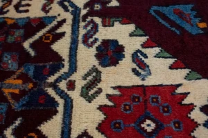 Cream Vintage Tribal Pictorial 3X4 Abadeh Persian Oriental Rug